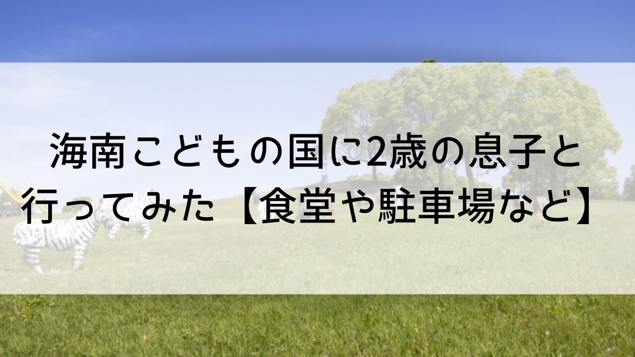 海南こどもの国に2歳の息子と行ってみた【食堂や駐車場など】